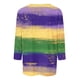 thumbnail image 4 of RKSTN Mardi Gras 3/4 Sleeve T Shirts for Women Top Oversized Crewneck Carnival Mask Print 3/4 Length Sleeve Shirt Womens Casual Round Neck Mask Tuesday Carnival Party Three Quarter Sleeve Tee Shirt, 4 of 5