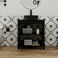 thumbnail image 5 of ELECWISH 30 Inches Bathroom Vanity in Black Finish with Round Ceramic Vessel Sink, Single Bathroom Vanity with Top, 2-Door Cabinet, 5 of 13