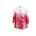 thumbnail image 3 of JM Collection Plus Size Palm Print Chiffon Sleeve Tunic Pink Gemstone Combo 3X, 3 of 4