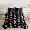 thumbnail image 2 of Homewish Kawaii Bowtie 3 Pieces Queen Comforter Set for Girls,Black White Polka Dots Ultra Soft Bedding Sets,Dreamy Princess Bow Bedding Comforter Set Breathable,Luxury Bedroom Decor,Reversible, 2 of 8