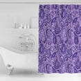 thumbnail image 2 of Shower Curtain, Paisley Floral Vintage Ethnic Waterproof Shower Curtain Set with Hooks for Bathroom Showers,Stalls and Bathtubs,72x72In Abstract Geometric Purple, 2 of 8