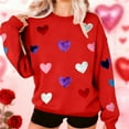 thumbnail image 2 of Erwazi Womens Sequined Heart Sweatshirts Crewneck Long Sleeve Cute Valentine Pullover Tops, 2 of 9