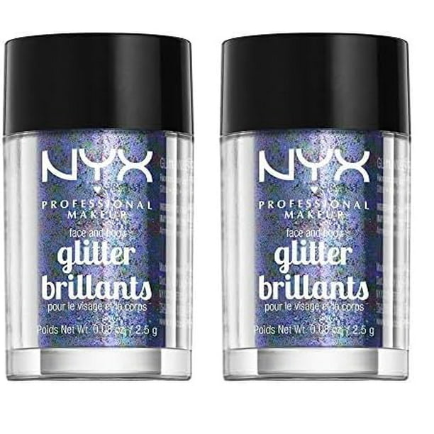 Maquillaje profesional Glitter NYX para rostro y cuerpo, color violeta (paquete de 2)