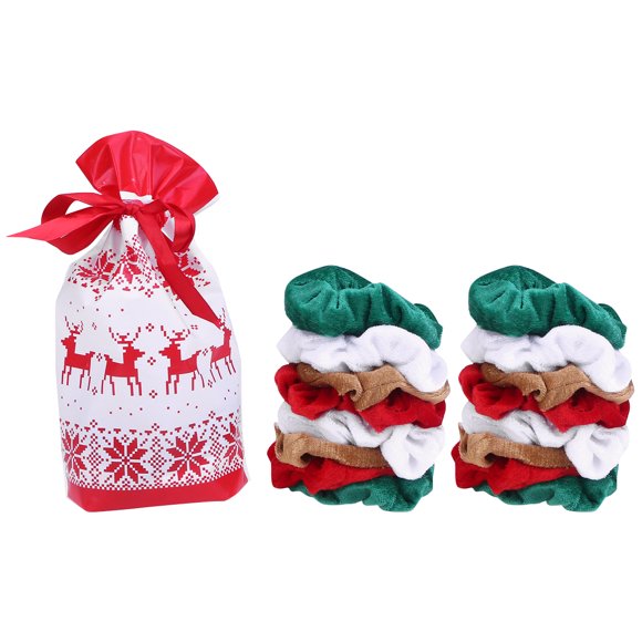 24pcs Bagues de Cheveux de Noël Cravate de Cheveux de Fête Chic Hair Band Coiffe Ponytail Holders