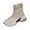 Beige, variant on QQAMB Women's Sneakers Slip On Socks Stretch Knit Slim Fit Comfy Walking Shoes Athletic Gym Workout Non Slip Modern Sneaker