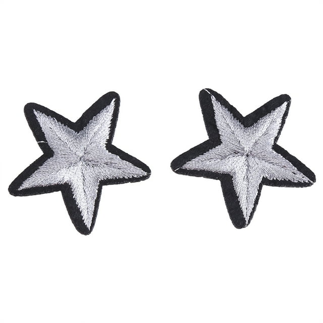 6 Parches Decorativos Bordados Para Coser En Tela, Camisas, Sombreros, Manualidades De Reparación # Silver Star