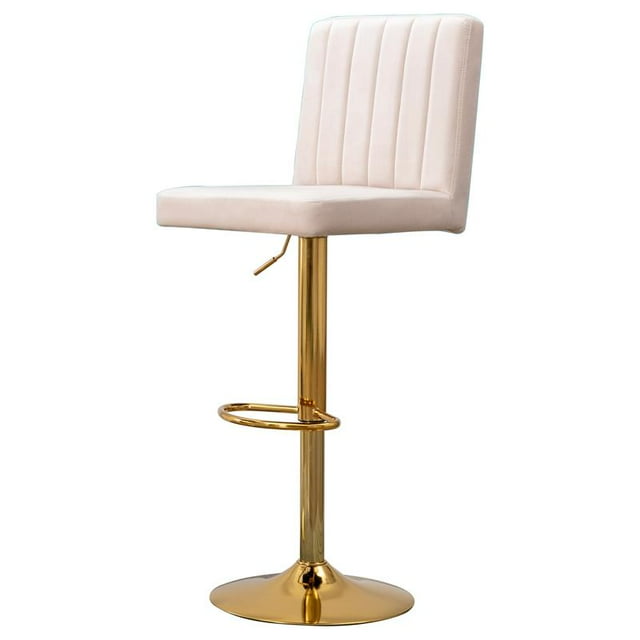 Best Master Tabourets de Bar Pivotants en Velours Réglables en Beige/or Yucca (Lot de 2)