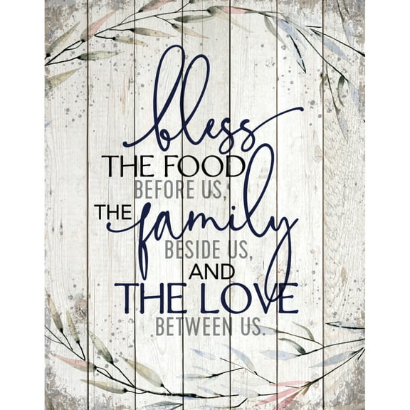 Dexsa Bless The Food Wood Wall Plaque - Size 11.75 inches x 15 inches