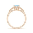 thumbnail image 2 of Angara Natural 1 Ct. Aquamarine with Diamond Vintage Inspired Ring in 14K Rose Gold for Women (Ring Size: 11), 2 of 9
