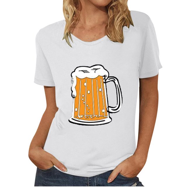 Blouse pour Femmes Oktoberfest T-Shirt Col Rond Été Imprimé Manches Courtes Pull T-Shirt Habillé Hauts Chemise