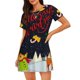 thumbnail image 1 of Easygdp Merry Christmas Elk Camisón de manga corta para mujer, informal, estampado, 1 of 6