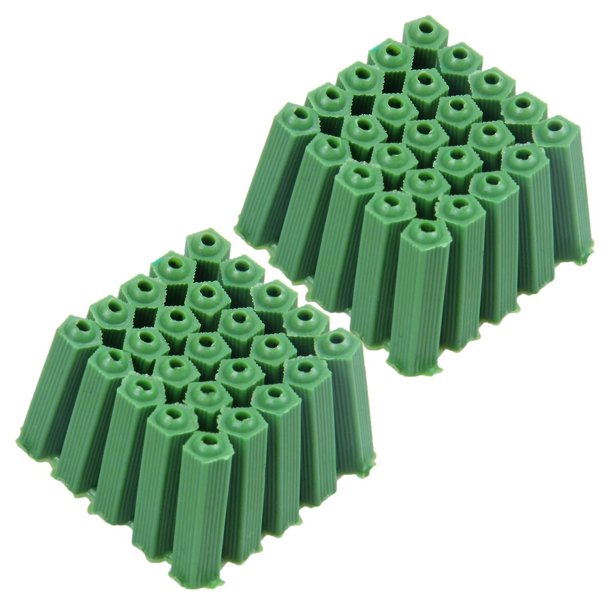 1000 piezas de tapones de anclaje de pared de fijación de tornillo de mampostería verde 6 mm x 27 mm