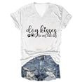 thumbnail image 1 of Camiseta de Manga Corta con Cuello en V Impresa Por la Carta de las Mujeres, 95% Poliéster 5% Spandex Vintage Top Ligero para Diario, Fiesta Y Primavera, 1 of 6