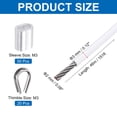 thumbnail image 2 of Uxcell 151FT Stainless Steel Cable Railing Kit, 1/8" Vinyl Coated 7x7 Strand Wire Rope with Loop Sleeves and Thimbles White, 2 of 7