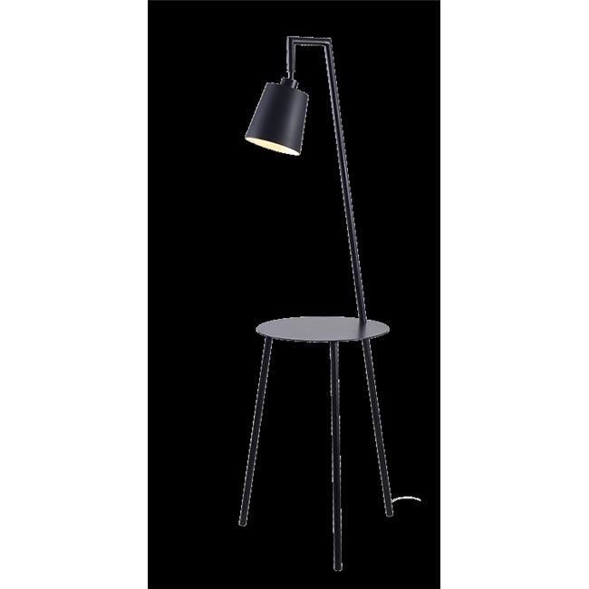 Kenroy Home 35343BLMTL Obsidian Floor Lamp with Tray, Black & Black