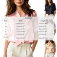 thumbnail image 3 of ClodeEU Women's Bow Tie V‑Neck Blouse, Short Cuffed Sleeve Elegant Dress Shirt for Office Work ,Women's S-XXXL, 3 of 5