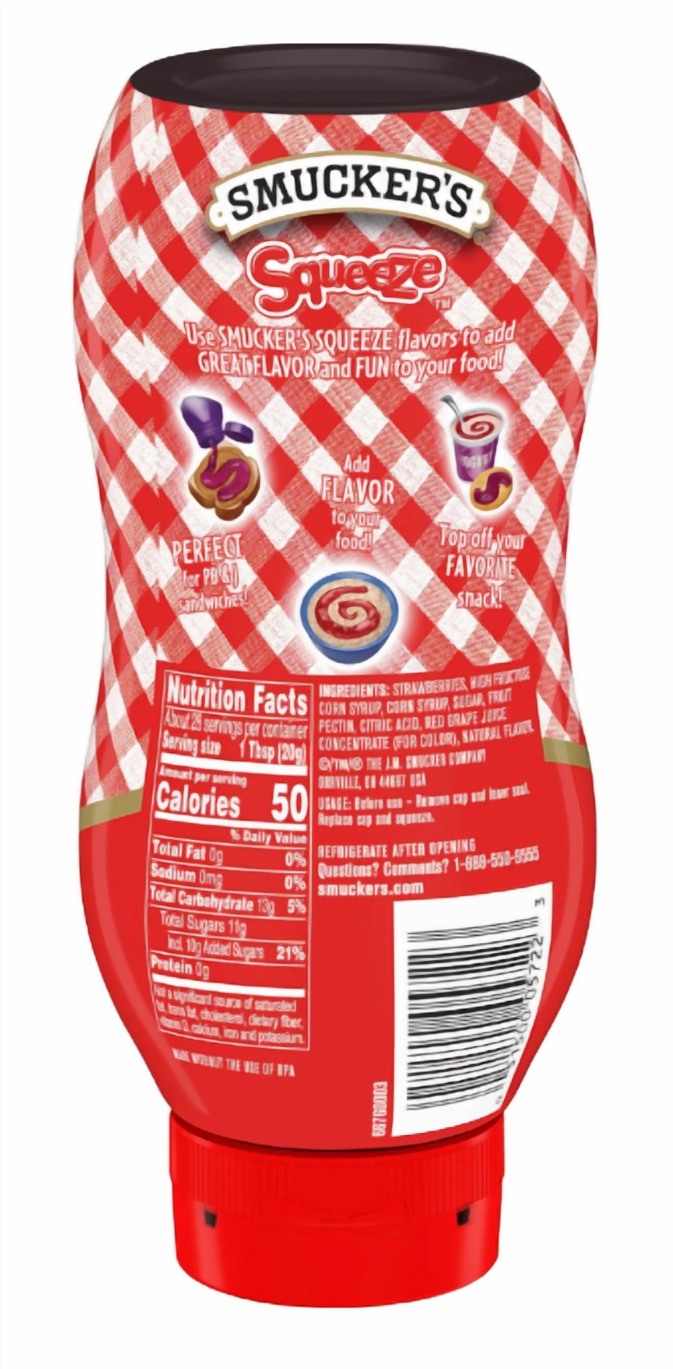 Smucker's Squeeze Strawberry Fruit Spread, 20 Ounces (Pack of 4)