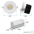 thumbnail image 4 of LUXRITE 5 In. LED Regressed Light with Round White Trim, 22W, 1800LM, 5CCT, 38 Beam, Dimmable, Twist-N-Lock, CRI90 ETL, 4 of 7