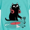 thumbnail image 3 of Instant Message - DJ Cat - Toddler & Youth Girls Short Sleeve Graphic T-Shirt, 3 of 6
