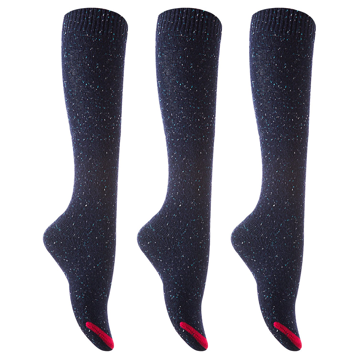 Lian Lifestyle Awesome Women's 3 Pairs Knee High Cotton Socks ...