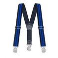 thumbnail image 2 of Buyless Fashion Heavy Duty Textured Suspenders for Men - 48" Adjustable Straps 1 1/2" - Y Shape - 5117-Black-Royal, 2 of 6