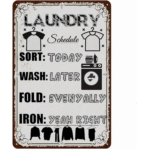 Vintage Laundry Room Signs Retro Laundry Metal Signs Wall Decor 8 x 12 inches