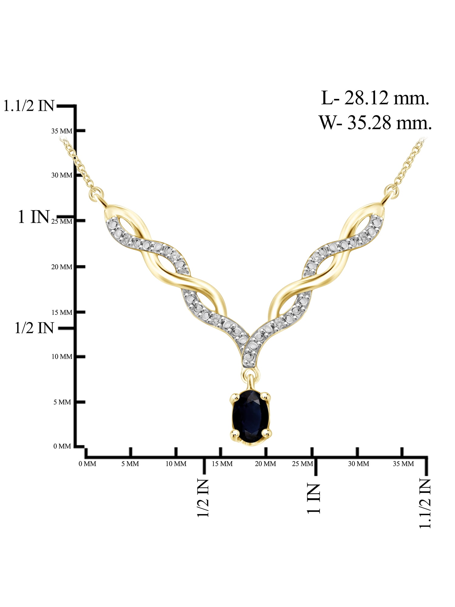 0.67 Carat T.G.W. Sapphire Gemstone and Accent White Diamond Women's Pendant