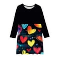 thumbnail image 3 of FamilyThread Girls Dress Fashion Long Sleeve Heart Print Toddler Little Big Girl Unicorn Mermaid Casual A Line Dresses For 4-14Y, 3 of 4