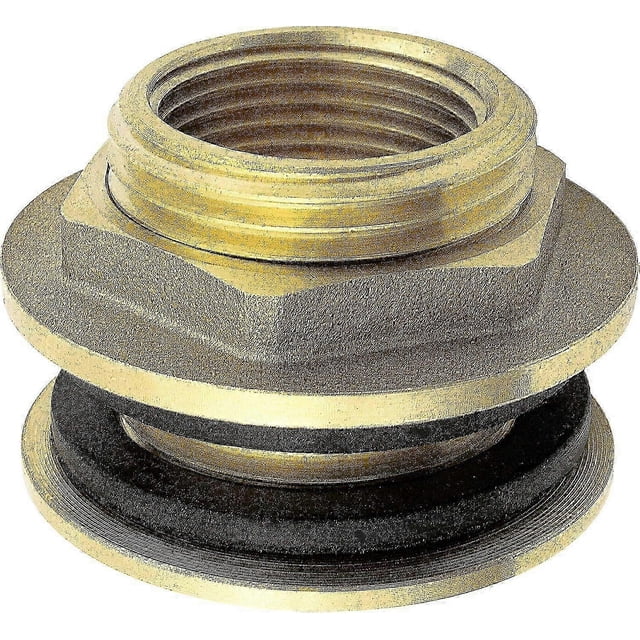 1/2 Inch Stainless Brass Wall Feed-Through for Water Faucets, Rain Barrels & Containers - Bulkhead Connector