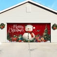 thumbnail image 3 of Large Garage Door Banner Outdoor For Holiday Season Festive Xmas Front Porch Welcome Sign With Santa Sleigh Reindeer Snowman Design Durable Material Flags_ Banners & Accessories Home Decor, 3 of 5
