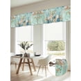 thumbnail image 5 of 2 Pack Marine Life Valance for Window Blue Shell Coral Eucalyptus Leaves Green Background Kitchen Valance Rod Pocket Short Curtain Topper Decorative Window Treatment for Living Room Bedroom 42"x12", 5 of 9