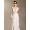 thumbnail image 2 of Vestido largo de encaje Vallea con cuello en V y abertura en la espalda, 2 of 6