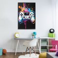 thumbnail image 3 of Stupell Industries Contemporary Controller Contrast with Neon Splatter Black Framed Giclee Art, 20 x 30, by Creative Studio, 3 of 8