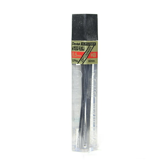 Super Hi-Polymer Refill Leads HB, 0.5 mm, tube of 12 (pack of 24)