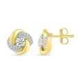 thumbnail image 3 of DGOLD 10kt Yellow Gold Round White Diamond Fashion Stud Earrings for Women (1/3 cttw), 3 of 4