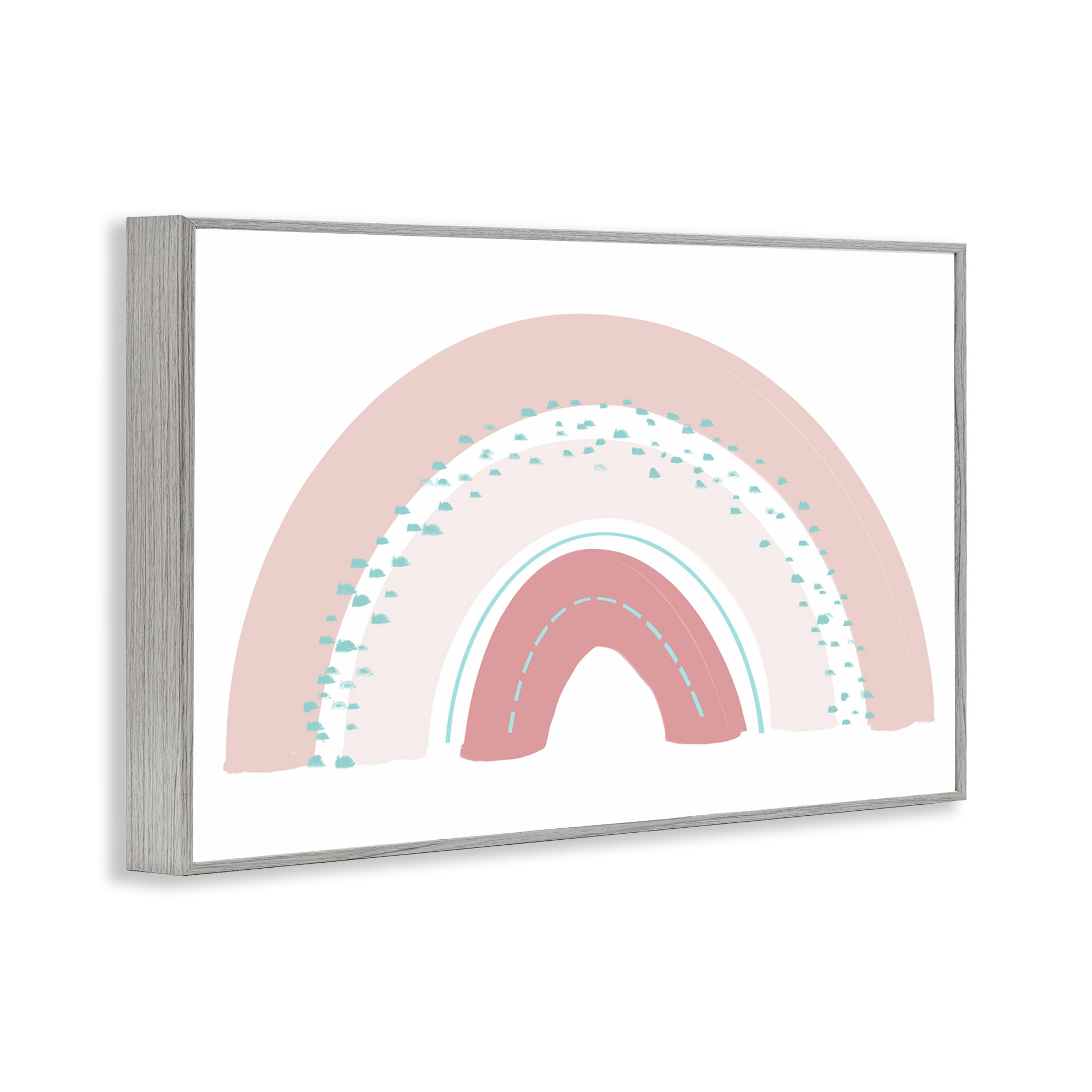 Stupell Industries Pink Rainbow with Speckles Gray Framed Giclee Art, design by Emily Navas