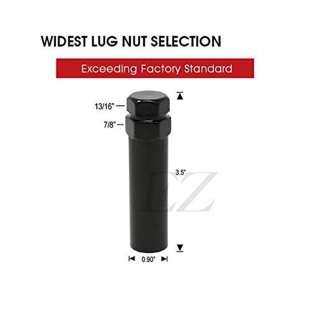 20 Black Duplex Spline Drive Acorn 1/2"-20 Lug Nut Kit with Key