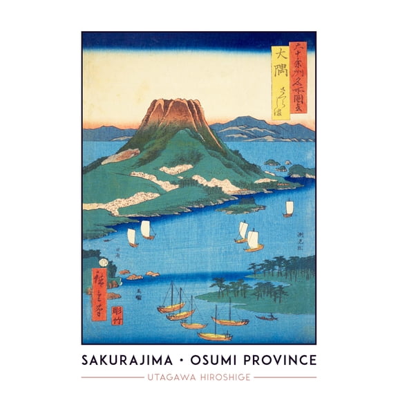 Sakurajima Osumi Province Utagawa Hiroshige Japanese Woodblock Titled Work Wall Art Poster Print Picture