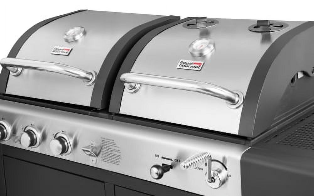 Royal Gourmet ZH3002 3-Burner 25,500-BTU Dual Fuel Cabinet Gas and Charcoal Grill Combo, Outdoor Barbecue - image 4 of 6