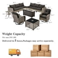 thumbnail image 6 of Ovios 11 Pieces Patio Furniture Set All-Weather Wicker Outdoor Sectional with 54" Fire Pit, Swivel Chairs & Solar Table, 6 of 11
