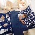 thumbnail image 5 of Homewish Kawaii English Bulldog 7-Piece King Bedding,Cartoon Pet Theme King Bed in a Bag,Navy,Navy Blue Reversible, 5 of 8