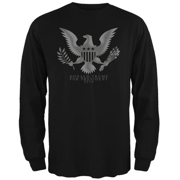 Election 2020 Donald Trump President Seal Black Adult Long Sleeve T-Shirt - Small