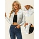 thumbnail image 2 of Chaqueta metálica para mujer Biker Holographic Button Down Chaquetas brillantes Plata M, 2 of 5