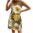 thumbnail image 3 of DDAPJ pyju Summer Mini Dresses for Women Boho Floral Print Hawaiian Sundresses Sleeveless Casual Loose Tunic Dress with Pockets Sales of Today Multicolor XL, 3 of 6