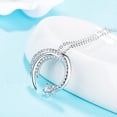 thumbnail image 3 of Jumpingount Collar de plata de ley 925 para mujer, delicado y único colgante de estrella de amor, plata de primera calidad Ropa, zapatos y accesorios Miscelánea, 3 of 6