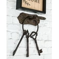 thumbnail image 7 of Pack Of 4 Cast Iron Rustic Distressed Fleur De Lis French Scroll Key Wall Hooks, 7 of 7