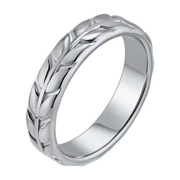 HIJONES Women's Tulip Flower Rings Stainless Steel Exaggerated Band Jewelry Silver Size 7
