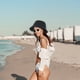 thumbnail image 5 of Sombrero de pescador para mujer, sombrero de pescador con visera solar lisa, sombrero de pescador con protección UV, sombrero para el sol blanco y negro, sombrero plegable para deportes al, 5 of 5
