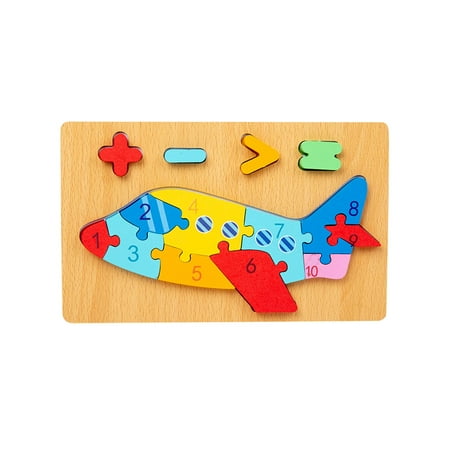 Number Puzzle Montessori Toys for 3 Year Old for Preschool Fine Motor Skills Plane