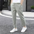 thumbnail image 2 of RMGVDSD Sweatpants for Teen Boys Linen Pants Long Casual Trousers For Kids Spring Summer Outdoor Play Comfortable Elastic Waist 7-8 Years/Green, 2 of 8